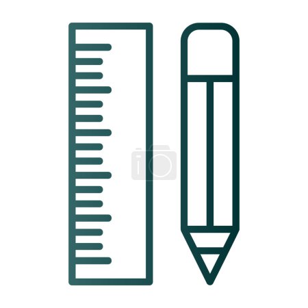 Illustration for Ruler and pencil icon sign vector illustration - Royalty Free Image