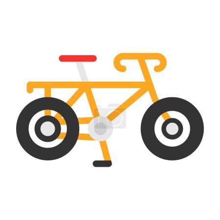 Téléchargez les illustrations : Icône simple vélo plat, illustration vectorielle - en licence libre de droit