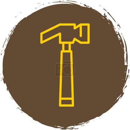 Téléchargez les illustrations : Illustration vectorielle d'icône d'outil marteau plat - en licence libre de droit