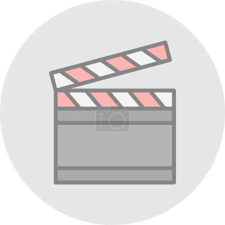 Illustration for Clapperboard icon. Opened movie shooting clapper board vector. Film cinema or tv clapperboard symbol. - Royalty Free Image