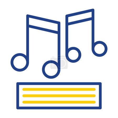 Ilustración de Notas de música icono web diseño simple en blanco - Imagen libre de derechos