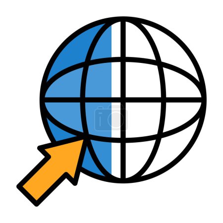 Ilustración de Icono de globo de Internet simple, ilustración vectorial - Imagen libre de derechos