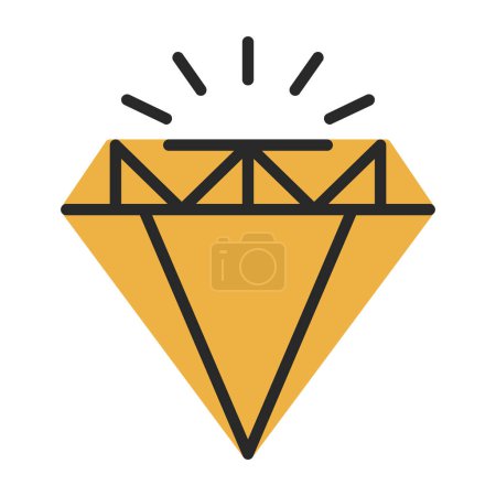 Téléchargez les illustrations : Diamant. icône web illustration simple - en licence libre de droit