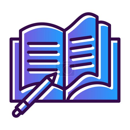 Illustration for Simple flat Notebook and pen icon vector illustration - Royalty Free Image