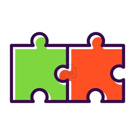 Téléchargez les illustrations : Pièces de puzzle, illustration simple web - en licence libre de droit