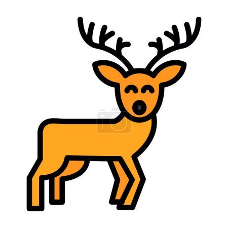 Téléchargez les illustrations : Icône de renne illustration simple - en licence libre de droit