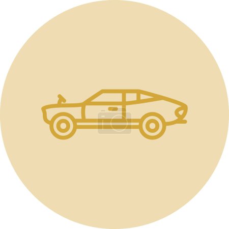 Téléchargez les illustrations : Vieille icône de voiture illustration vectorielle - en licence libre de droit