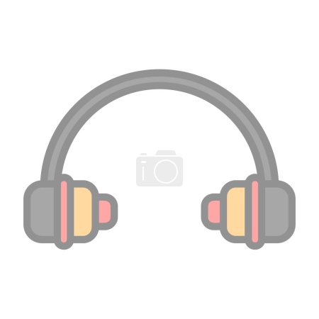 Ilustración de Icono de auriculares, ilustración vectorial diseño simple - Imagen libre de derechos