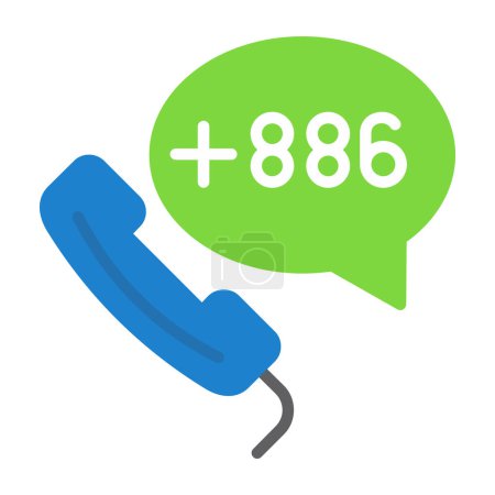 Ilustración de Taiwán número de teléfono icono web vector ilustración - Imagen libre de derechos