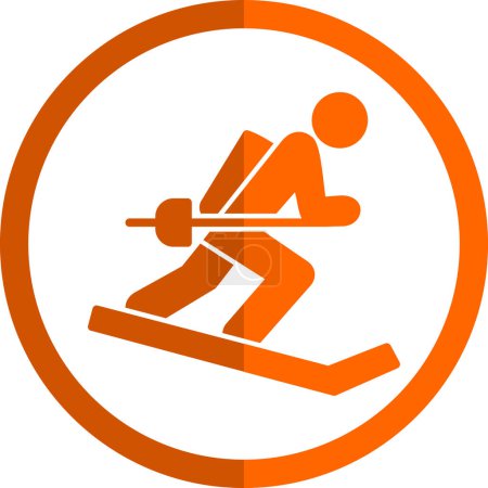 Ilustración de Ilustración simple plano icono de esquí vector - Imagen libre de derechos