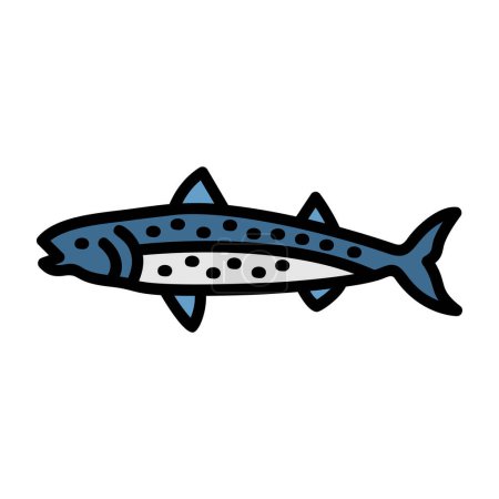 Ilustración de Ilustración del icono de pez caballa vector - Imagen libre de derechos