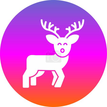 Téléchargez les illustrations : Icône de renne illustration simple - en licence libre de droit