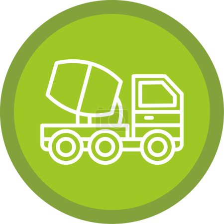 Illustration for Concrete Mixer Truck icon, vector illustration - Royalty Free Image