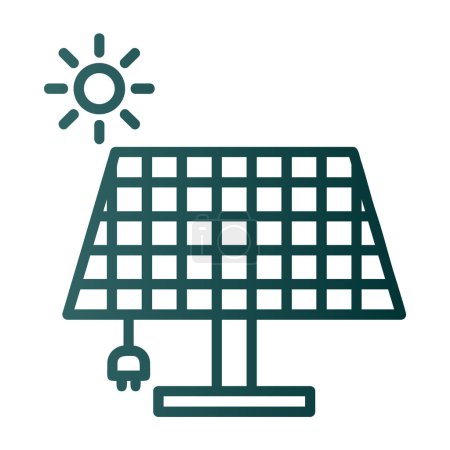Téléchargez les illustrations : Illustration vectorielle d'icône de panneau d'énergie solaire - en licence libre de droit