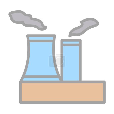 Téléchargez les illustrations : Icône de l'usine, illustration vectorielle simple, concept de pollution atmosphérique - en licence libre de droit