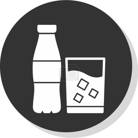 Ilustración de Botella de soda y vidrio, icono vector ilustración - Imagen libre de derechos