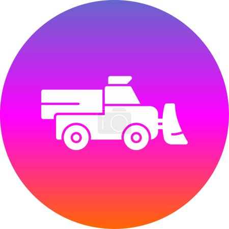Snowplow truck vector flat icon