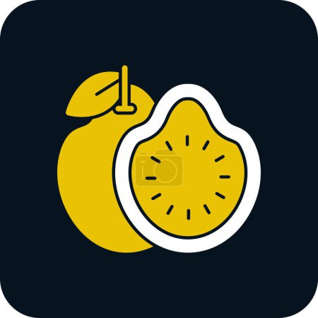 Ilustración de Fruta exótica de guayaba. icono web ilustración simple - Imagen libre de derechos