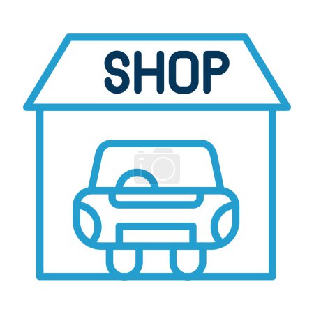Téléchargez les illustrations : Illustration vectorielle logo magasin de voitures - en licence libre de droit