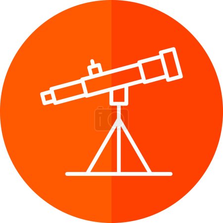 Téléchargez les illustrations : Icône simple télescope, illustration vectorielle - en licence libre de droit