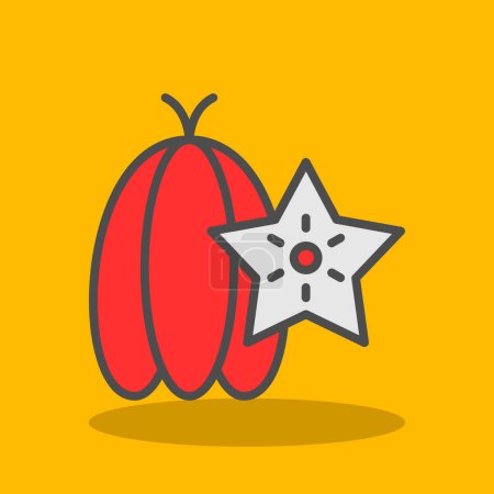 Ilustración de Ilustración del vector icono de la fruta estrella - Imagen libre de derechos