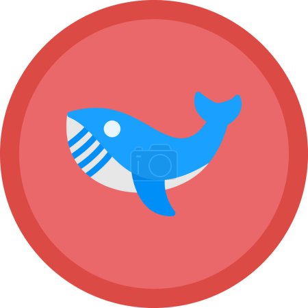 Ilustración de Icono animal ballena. ilustración vectorial plana - Imagen libre de derechos
