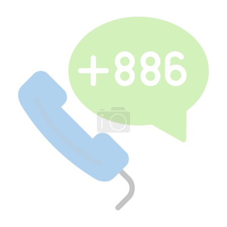 Illustration for Taiwan phone number web icon vector illustration - Royalty Free Image