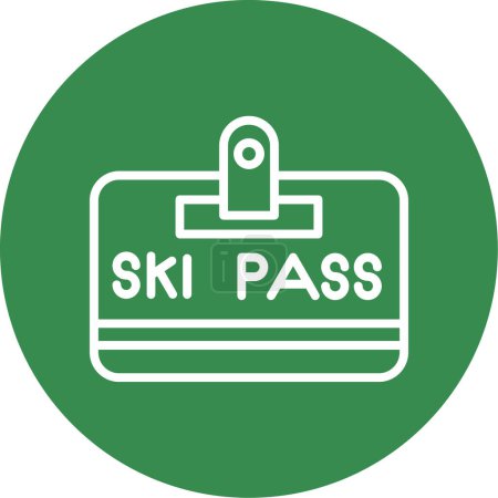 Pase de esquí. icono web ilustración simple         