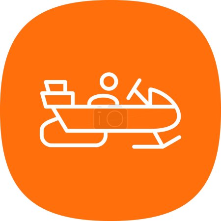 Illustration for Snowmobile flat icon, vector illustration simple design - Royalty Free Image