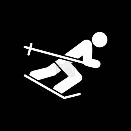Téléchargez les illustrations : Illustration vectorielle d'icône Skier plat créative - en licence libre de droit