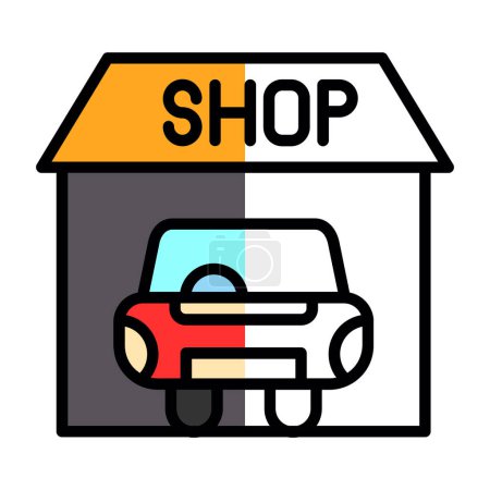 Ilustración de Tienda de coches color icono vector ilustración - Imagen libre de derechos