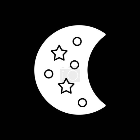Téléchargez les illustrations : Icône de lune, illustration vectorielle design simple - en licence libre de droit