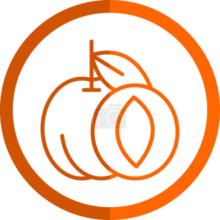 Téléchargez les illustrations : Illustration vectorielle de l'icône abricot fruit. - en licence libre de droit