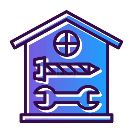 Illustration for House Repair web icon vector illustration - Royalty Free Image