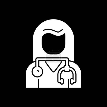 Illustration for Woman doctor line icon, vector illustration - Royalty Free Image