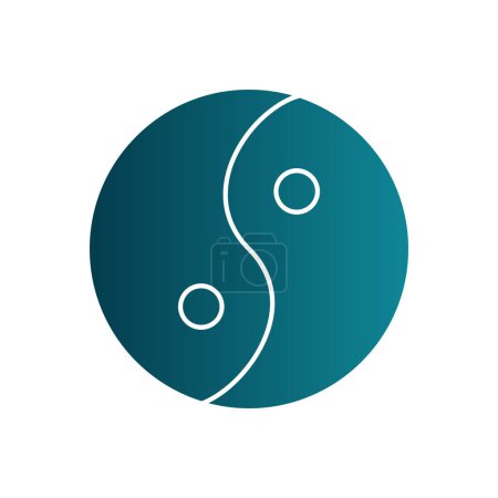 Ilustración de Simple yin yang plano icono vector ilustración - Imagen libre de derechos