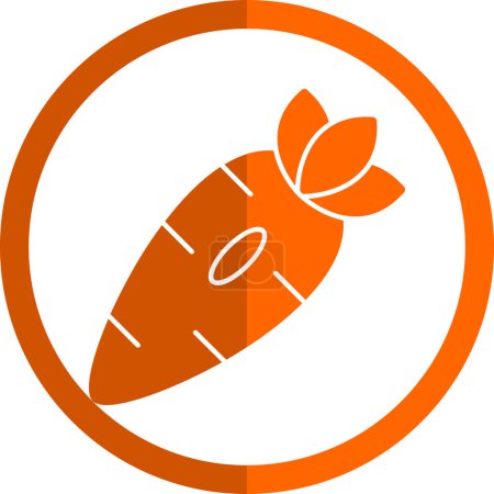 Ilustración de Zanahoria icono plano en estilo plano - Imagen libre de derechos