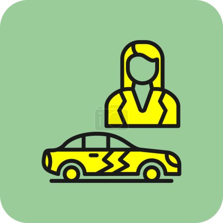 Illustration for Car saleswoman icon, vector illustration - Royalty Free Image