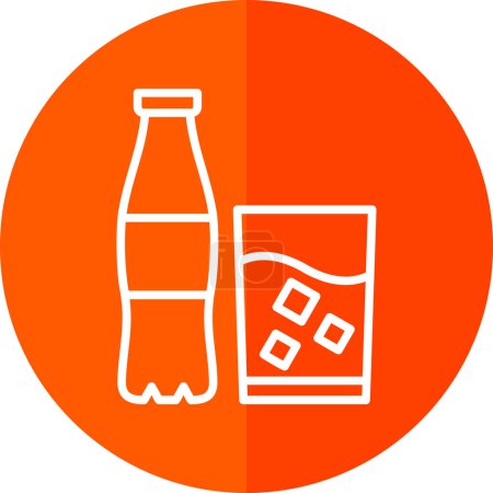Illustration for Soda bottle and glass, icon vector illustration - Royalty Free Image