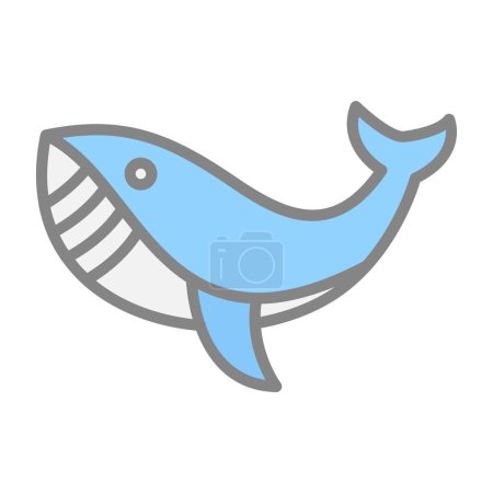Illustration for Whale animal icon. flat vector illustration - Royalty Free Image