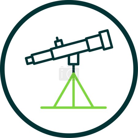 Téléchargez les illustrations : Icône simple télescope, illustration vectorielle - en licence libre de droit