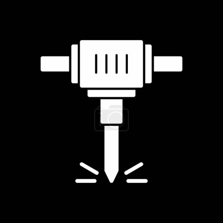 Ilustración de Icono de martillo neumático aislado sobre fondo blanco - Imagen libre de derechos