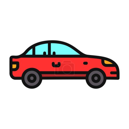 Téléchargez les illustrations : Icône de voiture, illustration vectorielle - en licence libre de droit