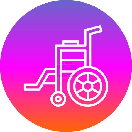 Téléchargez les illustrations : Icône web fauteuil roulant, illustration vectorielle - en licence libre de droit