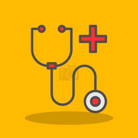 Illustration for Stethoscope flat icon, medical and healthcare icons - Royalty Free Image