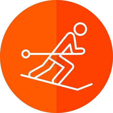 Illustration for Graphic flat Skiing icon  vector illustration - Royalty Free Image