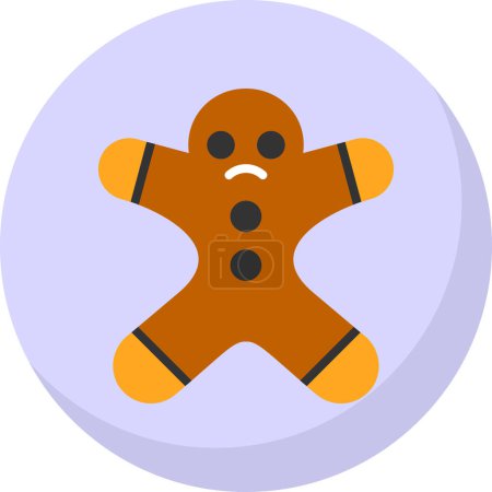 Illustration for Gingerbread man graphic web icon simple illustration - Royalty Free Image
