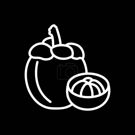 Ilustración de Mangostino icono de la fruta, vector de ilustración - Imagen libre de derechos