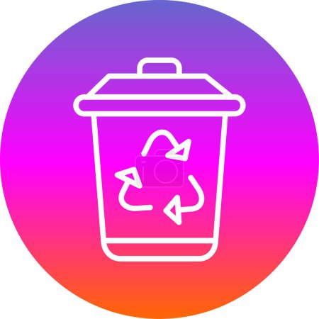 Téléchargez les illustrations : Icône poubelle de recyclage, illustration vectorielle - en licence libre de droit