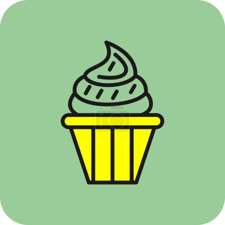 Ilustración de Delicioso cupcake icono vector plano - Imagen libre de derechos